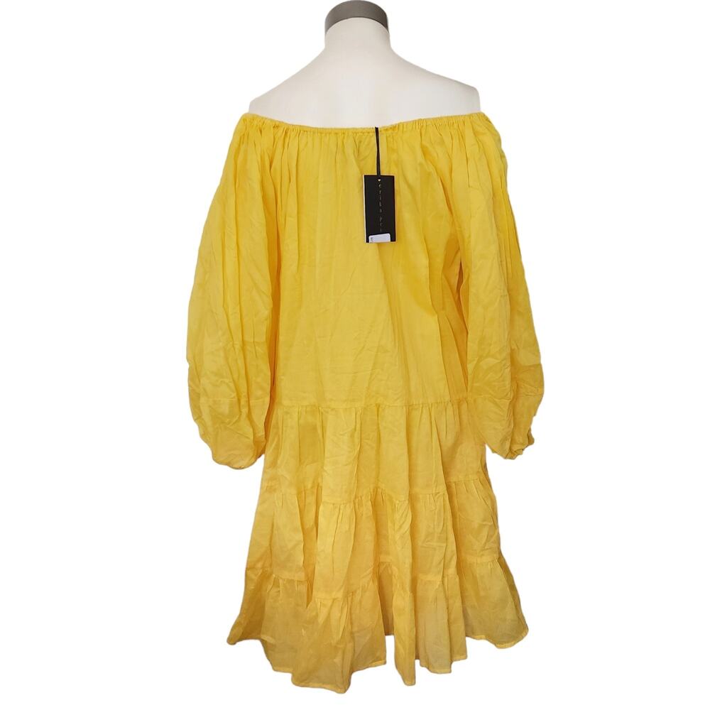 ERIKA PENA Brielle Short Boho tiered ruffle dress Santorini Sun Size S / M NEW - Picture 3 of 8